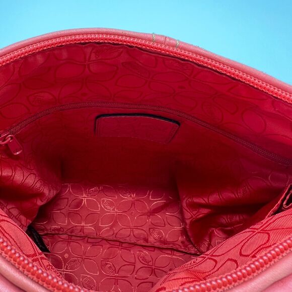 Fossil Hanover Coral Crossbody/Shoulder Flap Bag Orange/Pink Leather ZB2869 - Picture 11 of 14